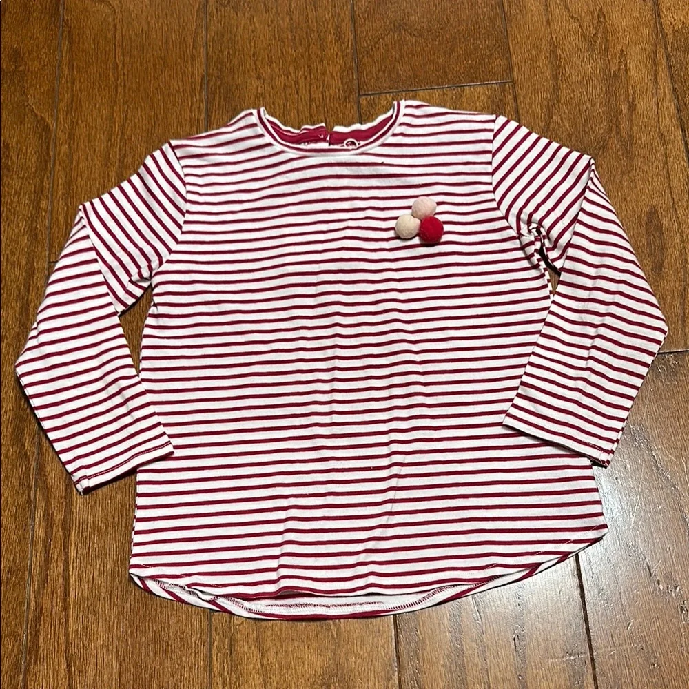 Zara girls Striped Red and White long sleeve size 2-3 - Picture 1 of 6